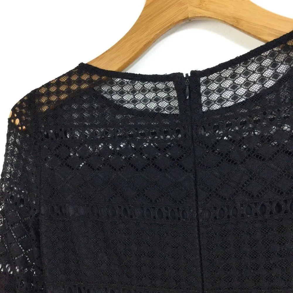 Antonio Melani Women Alfa Lace Bell Sleeve Cocktail Party Dress Black Size 0 NWT - Picture 8 of 11